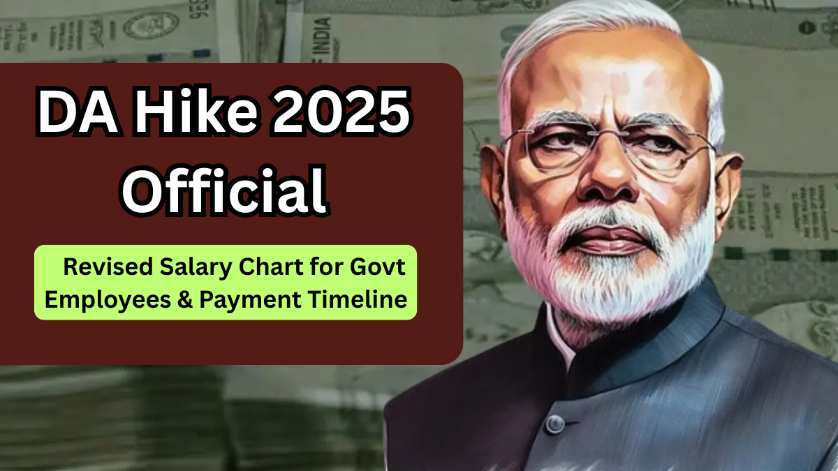 DA Hike 2025 Official – Revised Salary Chart for Govt Employees & Payment Timeline